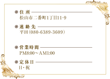 住所・連絡先・営業時間・定休日